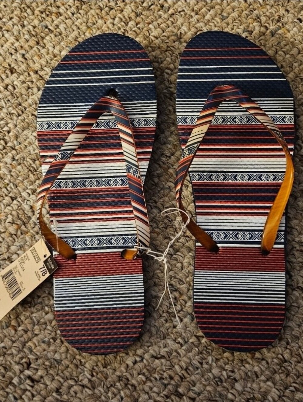 Patriotic July 4th Women's Flip Flops Size M(7/8)